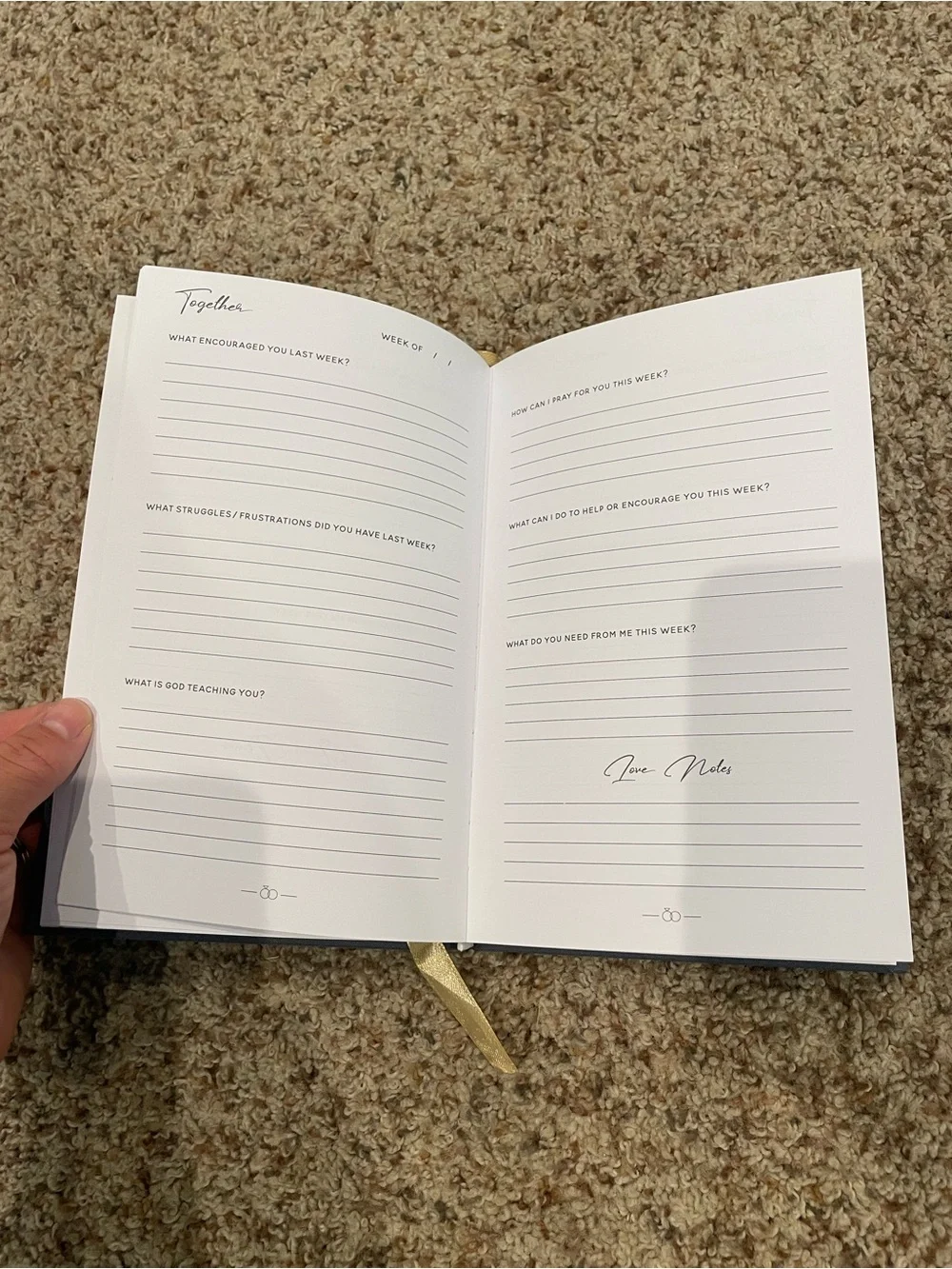 Together Marriage Journal - Navy and Gold